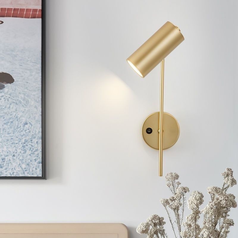 Contemporary Industrial Rotatable Cylindrical Iron 1-Light Wall Sconce Lamp For Bedroom