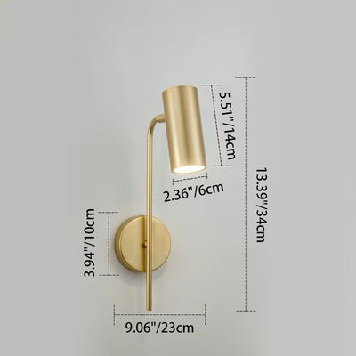 Contemporary Industrial Rotatable Cylindrical Iron 1-Light Wall Sconce Lamp For Bedroom
