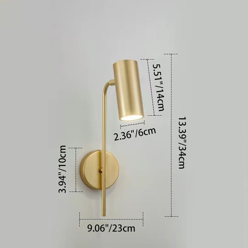Contemporary Industrial Rotatable Cylindrical Iron 1-Light Wall Sconce Lamp For Bedroom