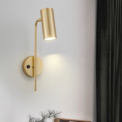 Contemporary Industrial Rotatable Cylindrical Iron 1-Light Wall Sconce Lamp For Bedroom