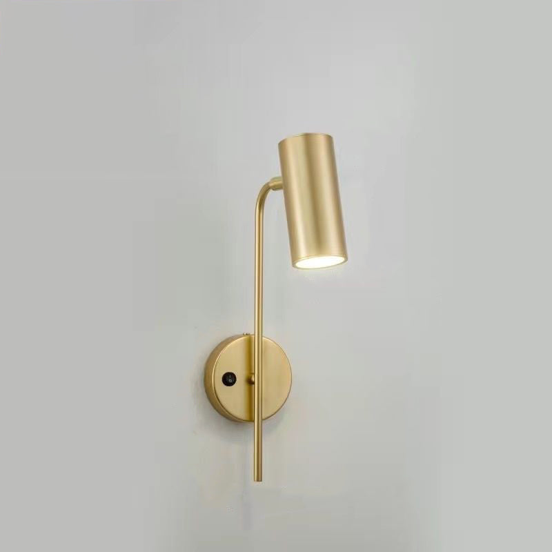 Contemporary Industrial Rotatable Cylindrical Iron 1-Light Wall Sconce Lamp For Bedroom