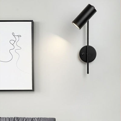 Contemporary Industrial Rotatable Cylindrical Iron 1-Light Wall Sconce Lamp For Bedroom
