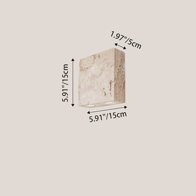 Modern Simplicity Round Square Yellow Travertine Glass 1/2-Light Wall Sconce Lamp For Bedroom