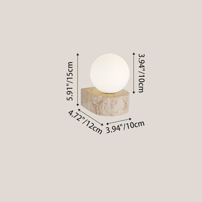Modern Simplicity Round Square Yellow Travertine Glass 1/2-Light Wall Sconce Lamp For Bedroom