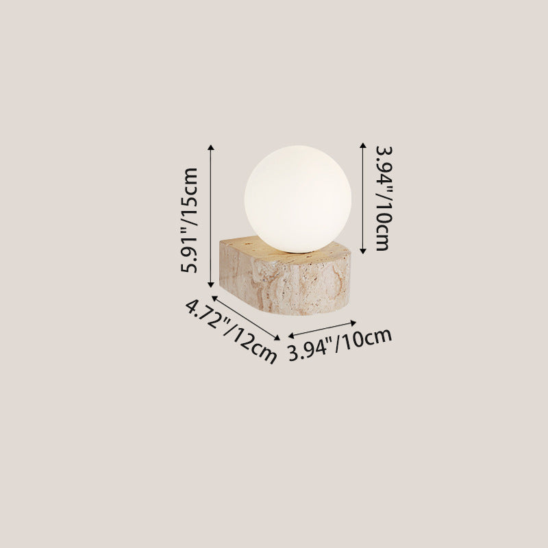 Modern Simplicity Round Square Yellow Travertine Glass 1/2-Light Wall Sconce Lamp For Bedroom