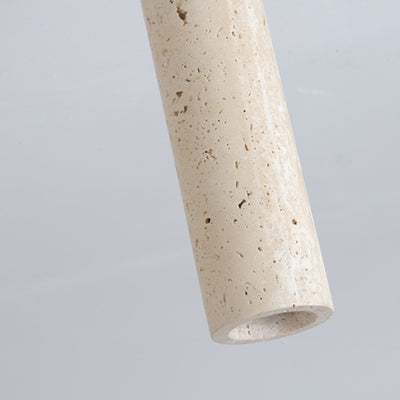 Modern Minimalist Cylindrical Yellow Travertine Iron 1-Light Flush Mount Ceiling Light For Entryway