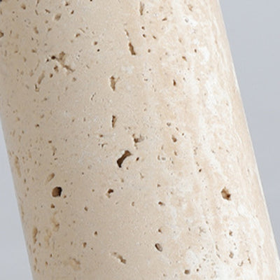 Modern Minimalist Cylindrical Yellow Travertine Iron 1-Light Flush Mount Ceiling Light For Entryway