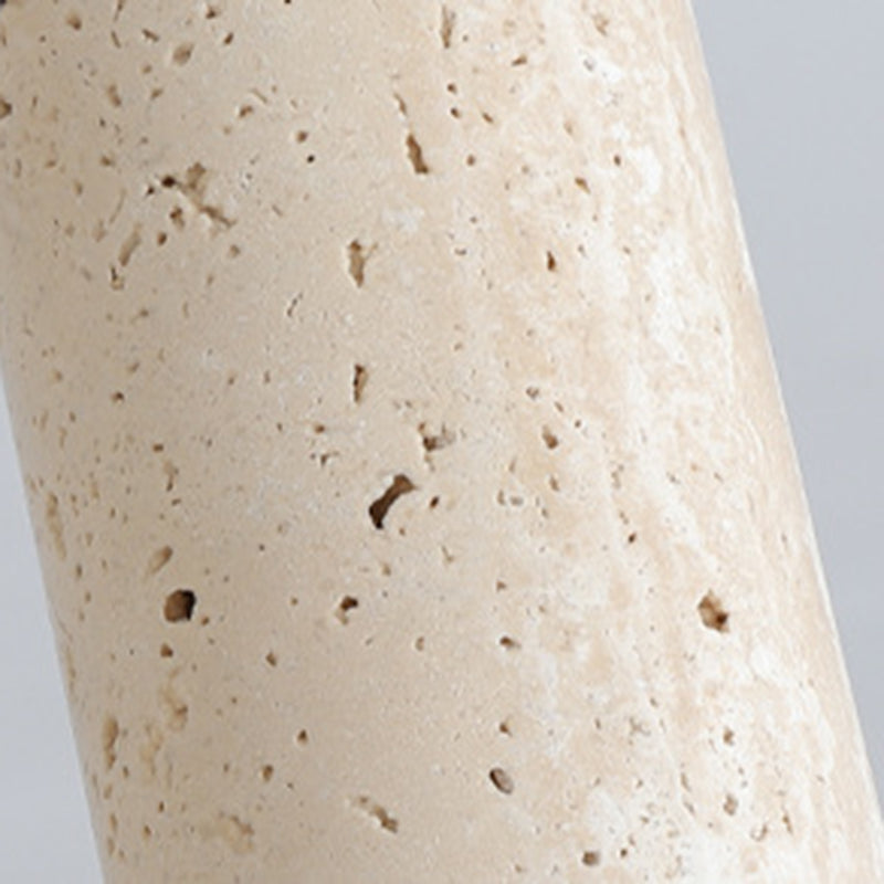 Modern Minimalist Cylindrical Yellow Travertine Iron 1-Light Flush Mount Ceiling Light For Entryway