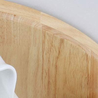 Contemporary Scandinavian Flower Rubberwood Ceramic 3/5-Light Semi-Flush Mount Light For Entryway