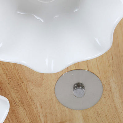 Contemporary Scandinavian Flower Rubberwood Ceramic 3/5-Light Semi-Flush Mount Light For Entryway