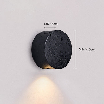Modern Minimalist Round Yellow Travertine 1-Light Wall Sconce Lamp For Hallway
