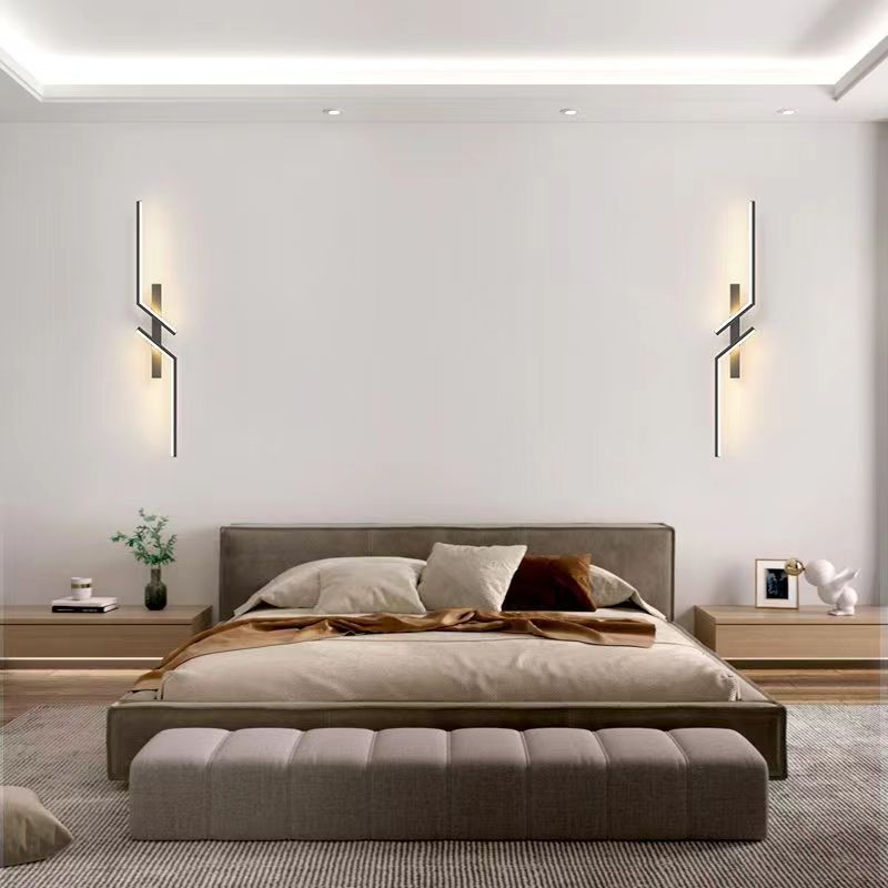 Modern Minimalist Linear Hardware Aluminum LED Wall Sconce Lamp For Hallway