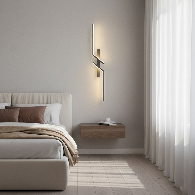 Modern Minimalist Linear Hardware Aluminum LED Wall Sconce Lamp For Hallway