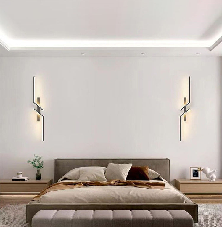 Modern Minimalist Linear Hardware Aluminum LED Wall Sconce Lamp For Hallway
