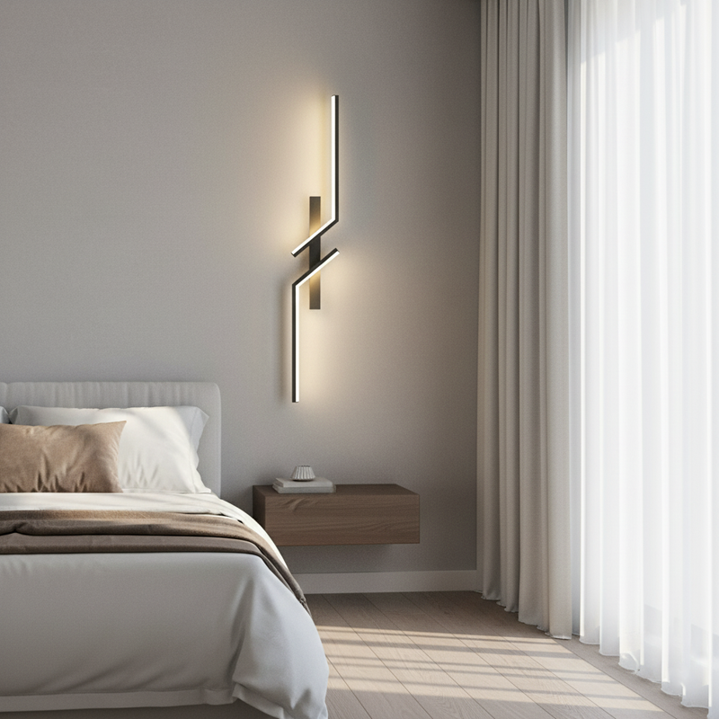 Modern Minimalist Linear Hardware Aluminum LED Wall Sconce Lamp For Hallway