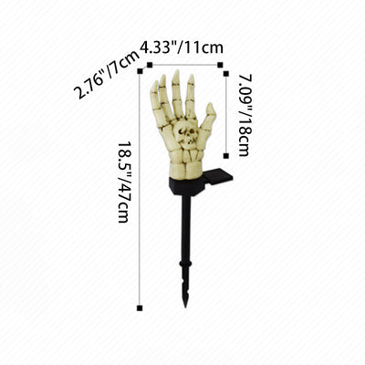 Modern Art Deco Waterproof Solar Halloween Skull Hand PE ABS LED Outdoor Light Landscape Lighting For Garden