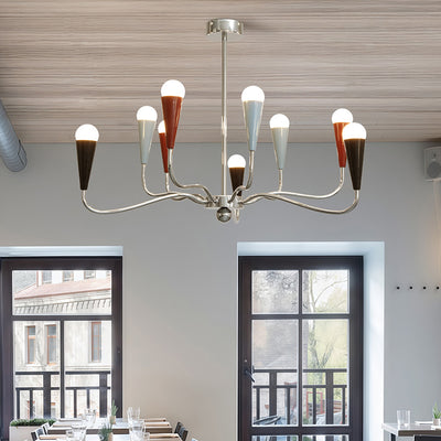 Modern Minimalist Tree Branch Iron Carbon Steel 6/9/12-Light Chandelier For Living Room