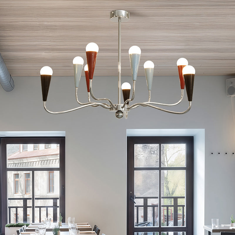 Modern Minimalist Tree Branch Iron Carbon Steel 6/9/12-Light Chandelier For Living Room