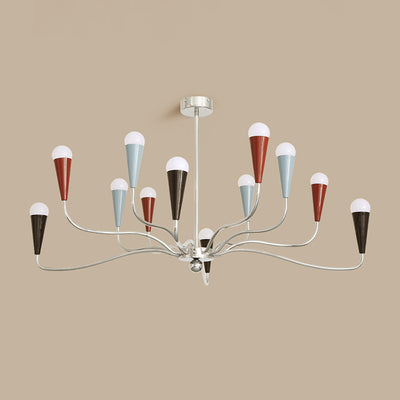 Modern Minimalist Tree Branch Iron Carbon Steel 6/9/12-Light Chandelier For Living Room