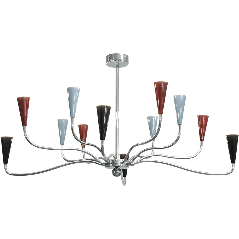 Modern Minimalist Tree Branch Iron Carbon Steel 6/9/12-Light Chandelier For Living Room