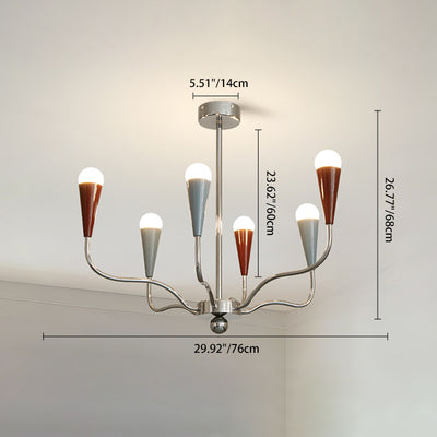 Modern Minimalist Tree Branch Iron Carbon Steel 6/9/12-Light Chandelier For Living Room