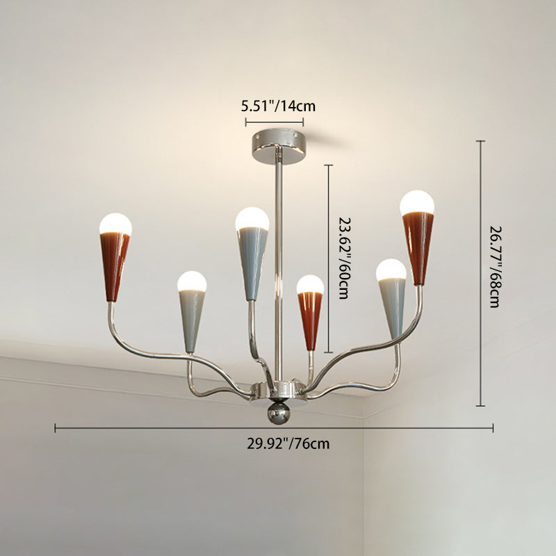 Modern Minimalist Tree Branch Iron Carbon Steel 6/9/12-Light Chandelier For Living Room