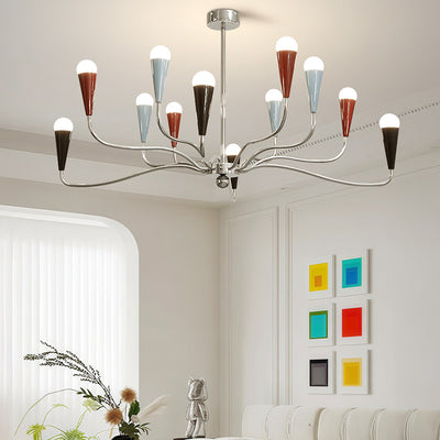 Modern Minimalist Tree Branch Iron Carbon Steel 6/9/12-Light Chandelier For Living Room