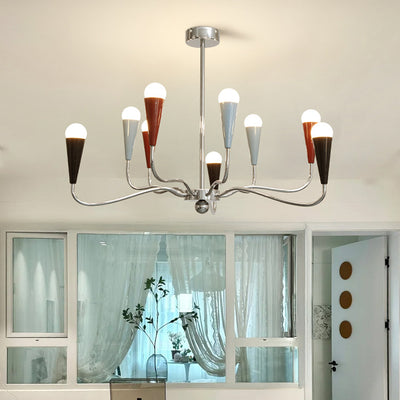 Modern Minimalist Tree Branch Iron Carbon Steel 6/9/12-Light Chandelier For Living Room