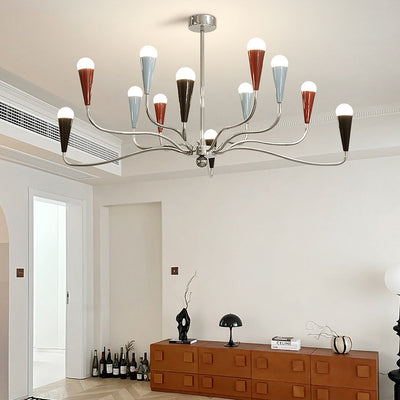 Modern Minimalist Tree Branch Iron Carbon Steel 6/9/12-Light Chandelier For Living Room