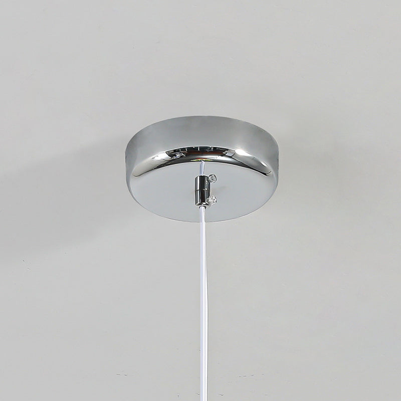 Traditional French Flower Iron Glass 1/3-Light Pendant Light For Living Room