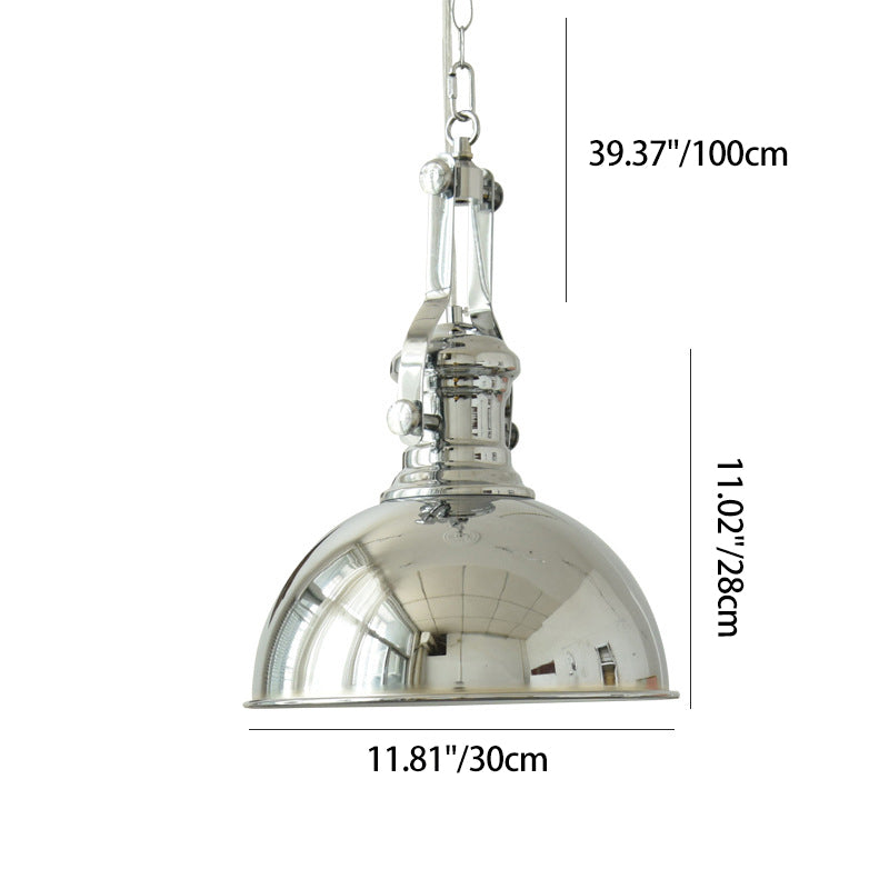 Suspension contemporaine en verre et fer industriel à 1 lumière pour salle à manger 