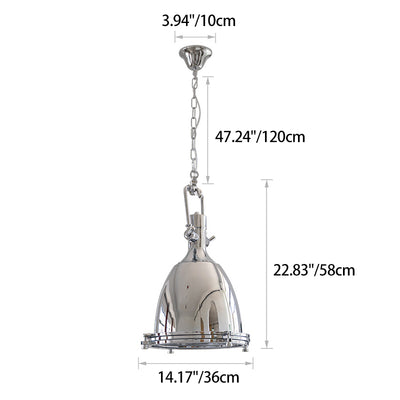 Suspension contemporaine en verre et fer industriel à 1 lumière pour salle à manger 