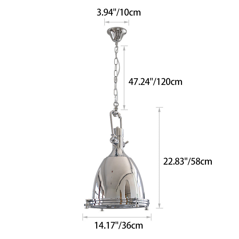 Suspension contemporaine en verre et fer industriel à 1 lumière pour salle à manger 