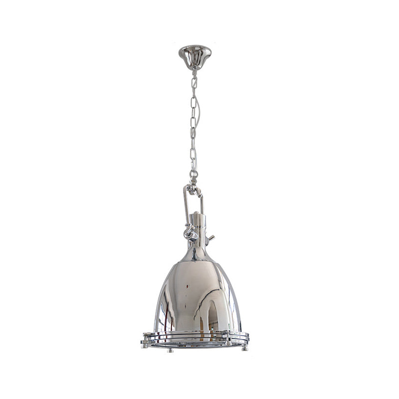 Suspension contemporaine en verre et fer industriel à 1 lumière pour salle à manger 