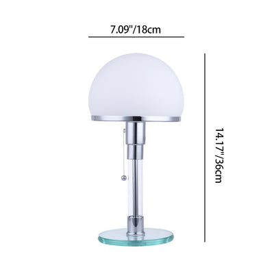 Modern Minimalist Metal Glass Round 1-Light Table Lamp For Bedroom