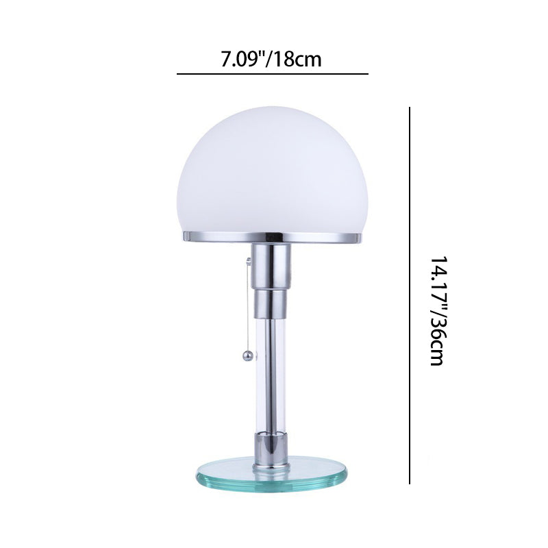 Modern Minimalist Metal Glass Round 1-Light Table Lamp For Bedroom