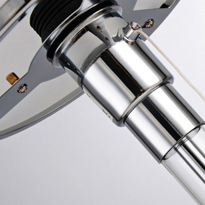 Modern Minimalist Metal Glass Round 1-Light Table Lamp For Bedroom