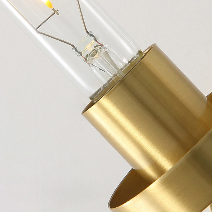 Zeitgenössische Retro-Kupfer-Glas-Lineare 1/2 Licht Wandleuchte für Wohnzimmer 