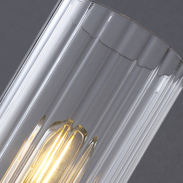 Zeitgenössische Retro-Kupfer-Glas-Lineare 1/2 Licht Wandleuchte für Wohnzimmer 