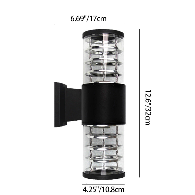 Traditionelle europäische wasserdichte Aluminium-Glas-Lineare 2-Licht-Wandleuchte für den Garten 