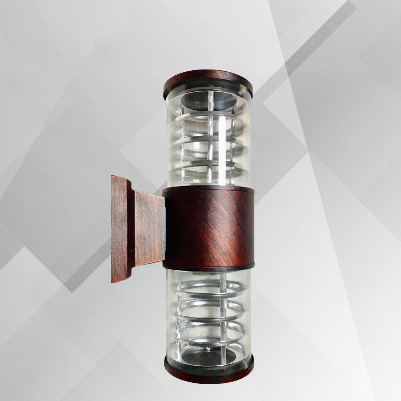 Traditionelle europäische wasserdichte Aluminium-Glas-Lineare 2-Licht-Wandleuchte für den Garten 