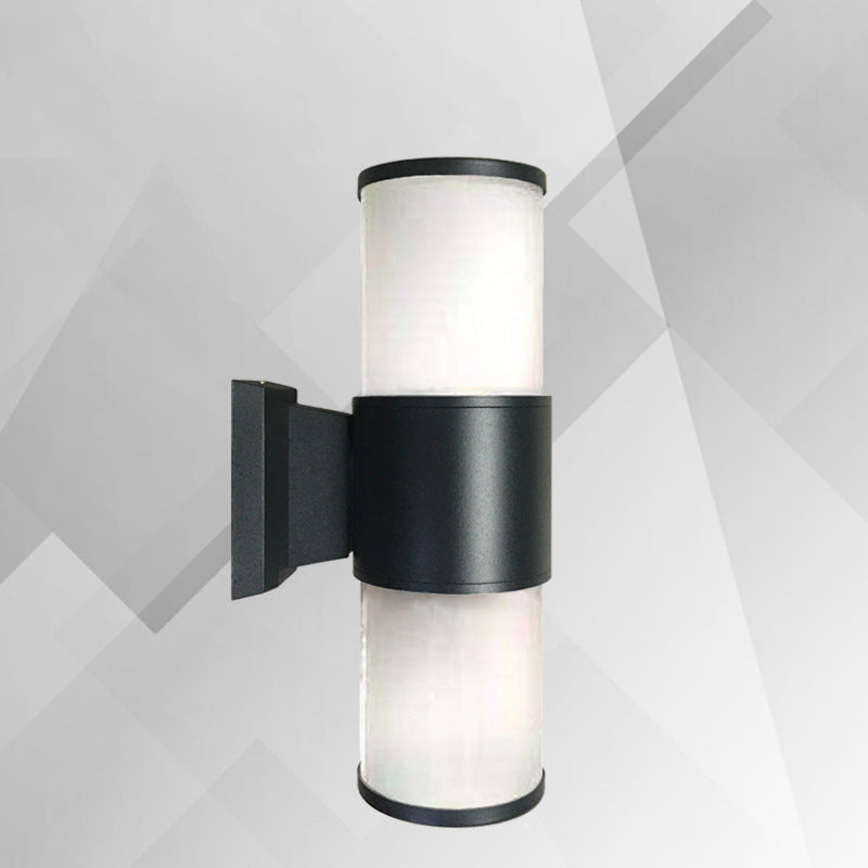Traditionelle europäische wasserdichte Aluminium-Glas-Lineare 2-Licht-Wandleuchte für den Garten 