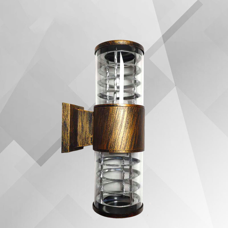 Applique murale linéaire à 2 lumières en verre et aluminium étanche traditionnel européen pour jardin 