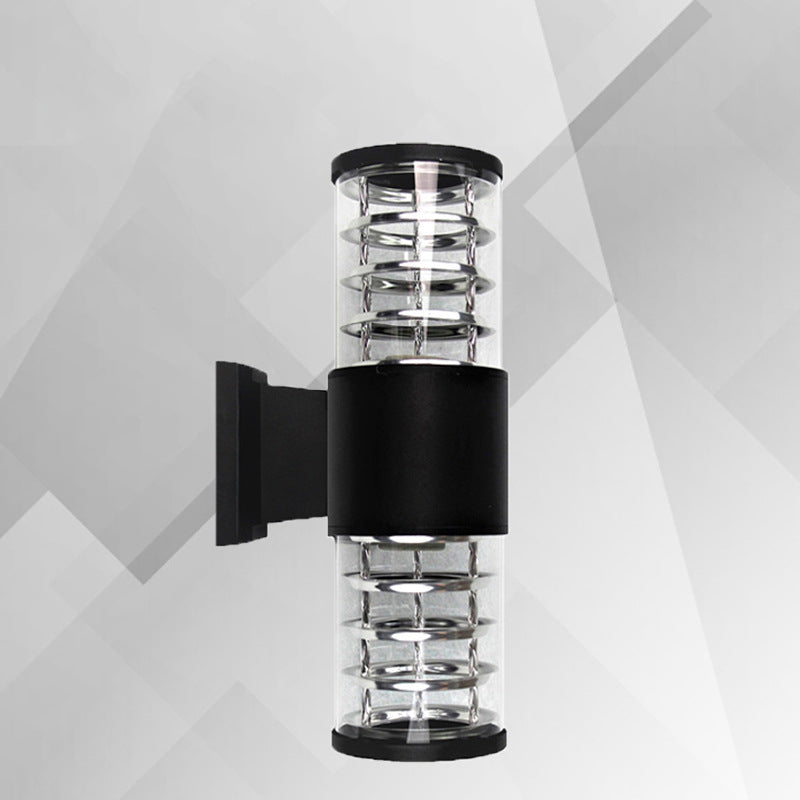 Traditionelle europäische wasserdichte Aluminium-Glas-Lineare 2-Licht-Wandleuchte für den Garten 