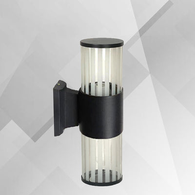 Traditionelle europäische wasserdichte Aluminium-Glas-Lineare 2-Licht-Wandleuchte für den Garten 