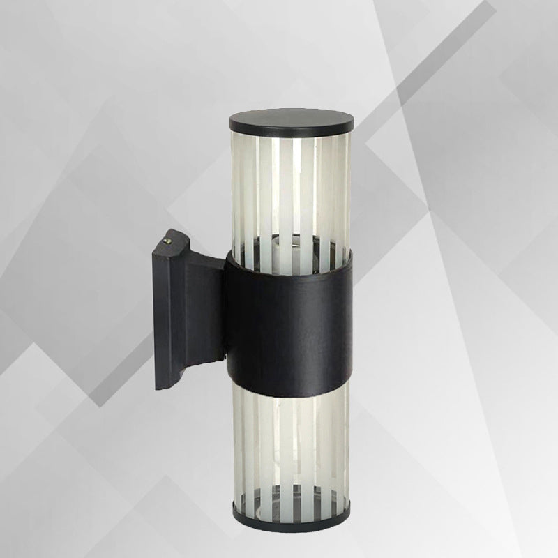 Traditionelle europäische wasserdichte Aluminium-Glas-Lineare 2-Licht-Wandleuchte für den Garten 