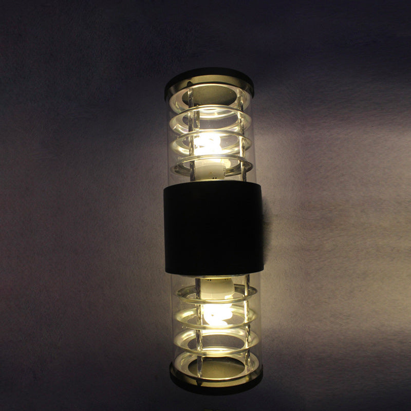 Traditionelle europäische wasserdichte Aluminium-Glas-Lineare 2-Licht-Wandleuchte für den Garten 