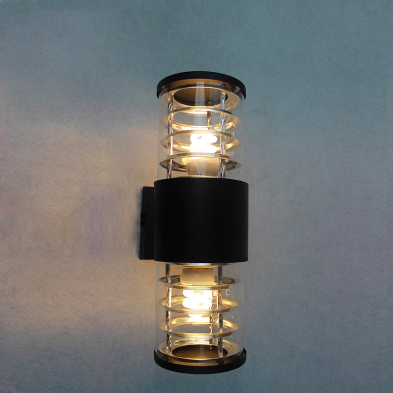 Traditionelle europäische wasserdichte Aluminium-Glas-Lineare 2-Licht-Wandleuchte für den Garten 