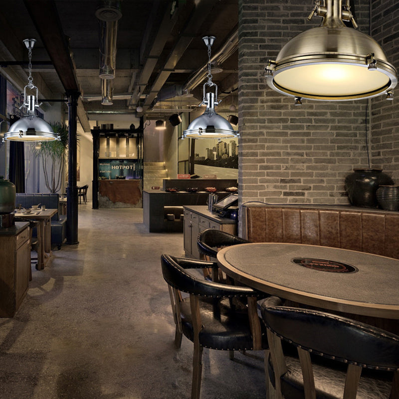 Contemporary Industrial Iron Round 1-Light Pendant Light For Dining Room