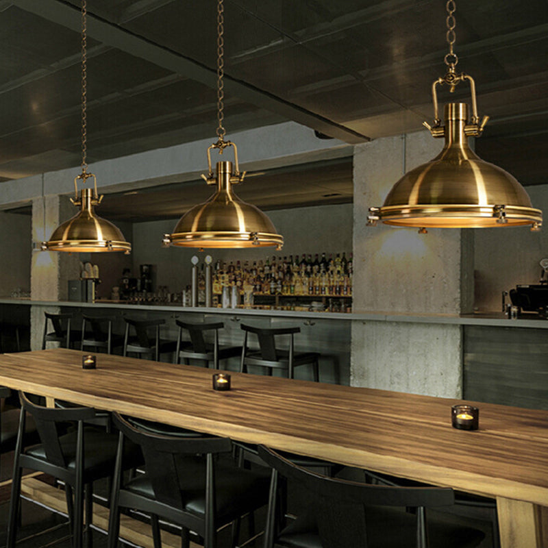 Contemporary Industrial Iron Round 1-Light Pendant Light For Dining Room